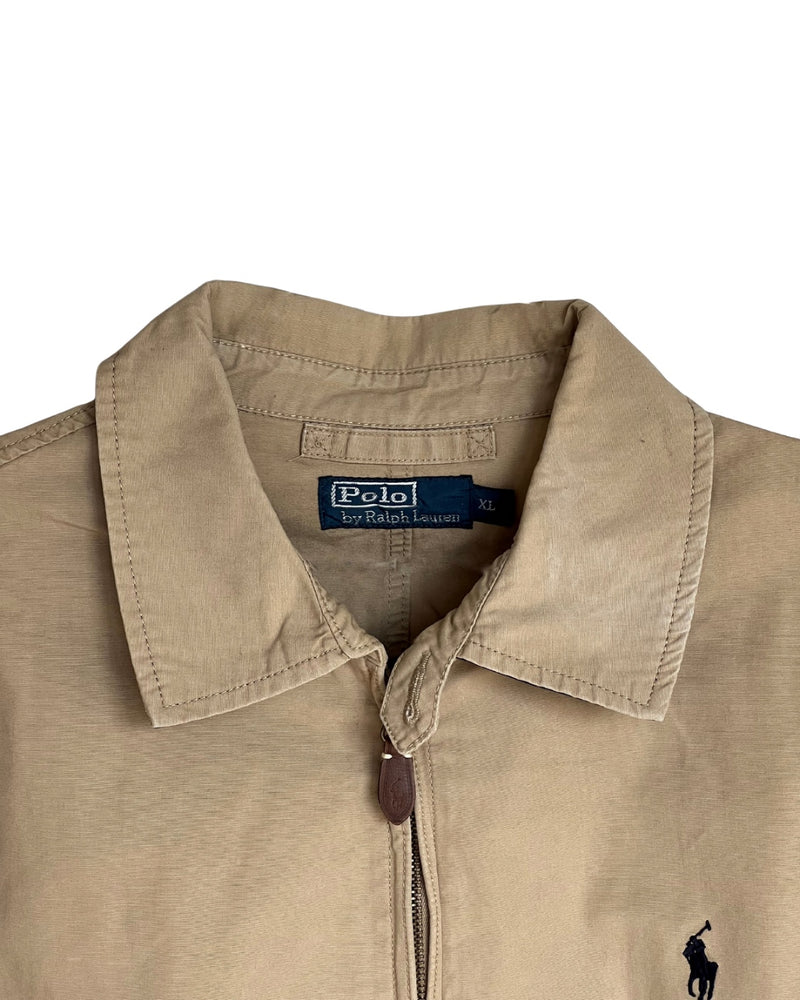 ‏RL Walnut & Navy Logo Bomber Jacket (Vintage)