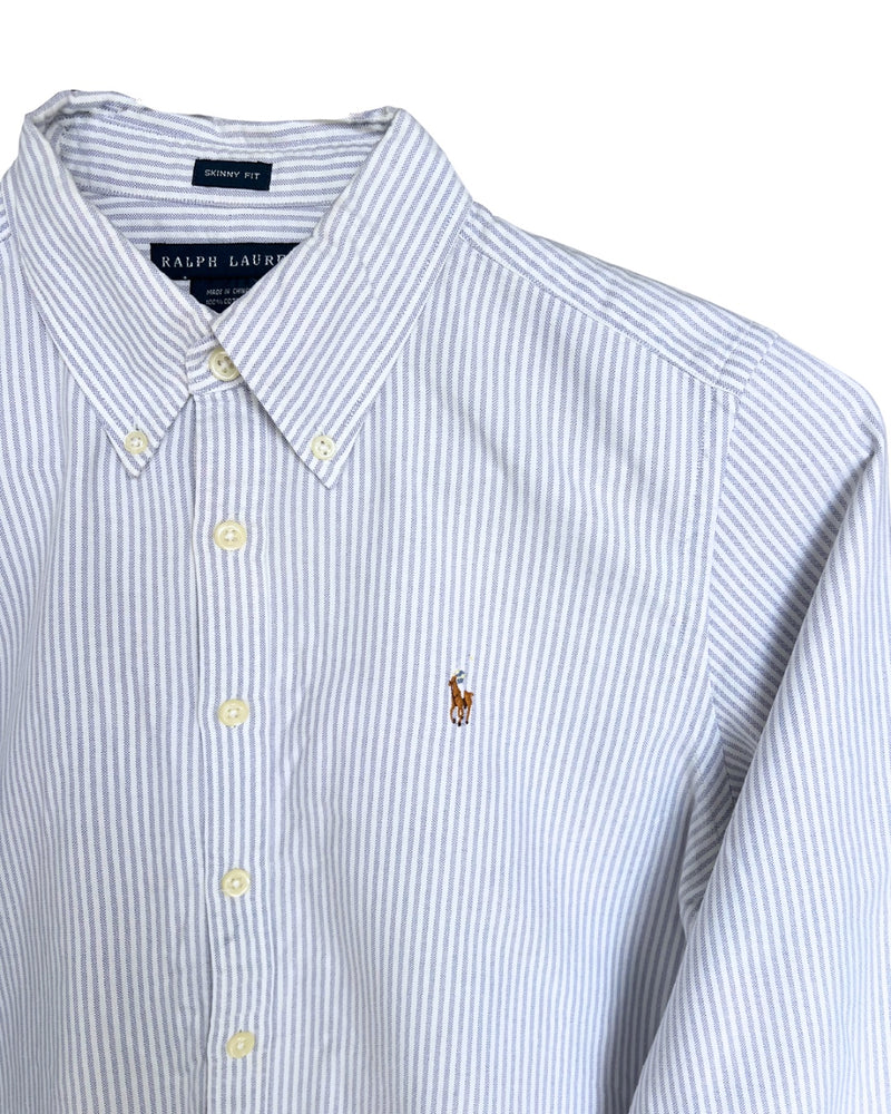 RL Light Blue Stripes & Colorful Logo Shirt