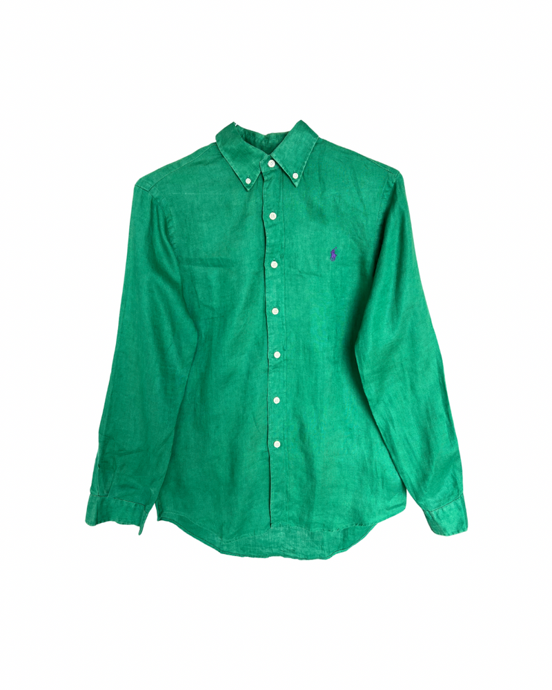 RL Green & Purple Logo Linen Shirt
