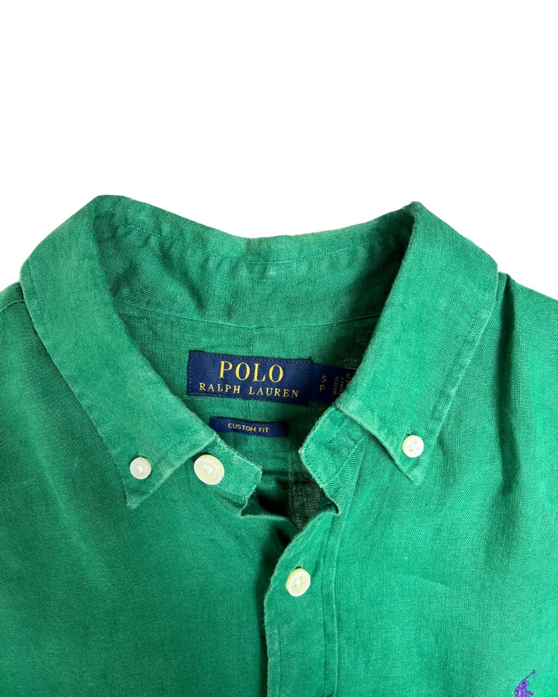 RL Green & Purple Logo Linen Shirt