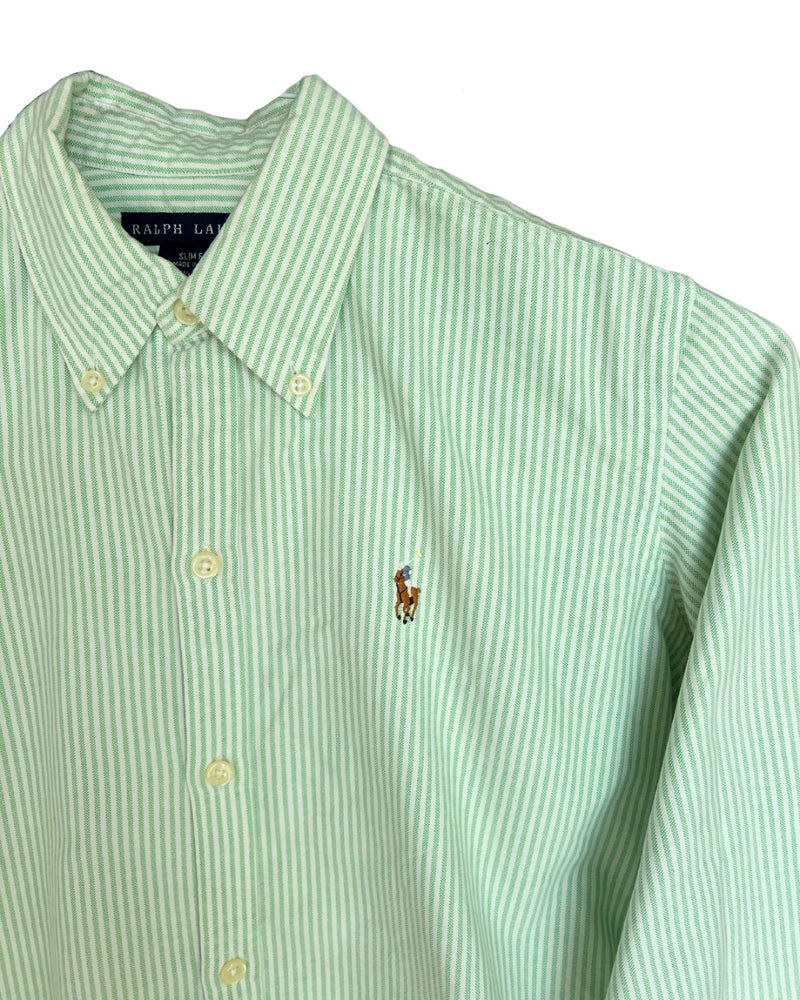 RL Green Stripes & Colorful Logo Shirt