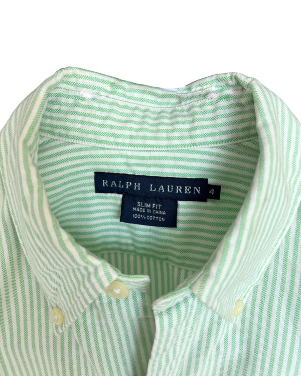 RL Green Stripes & Colorful Logo Shirt