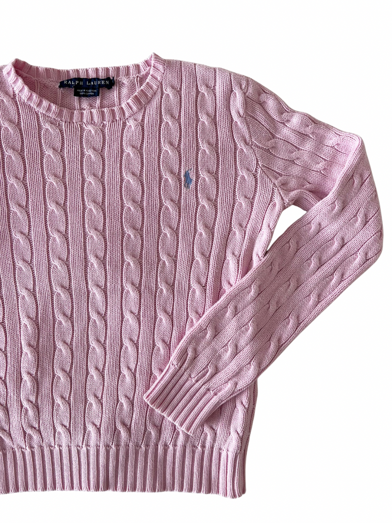 Baby pink cable knit sweater