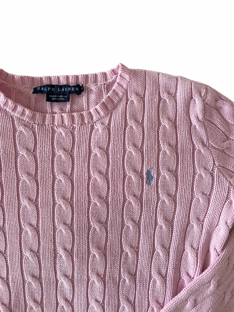 Baby pink cable knit sweater