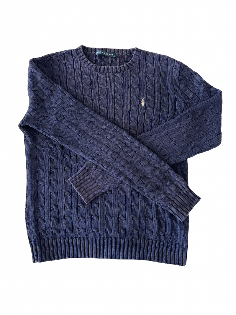 Navy cable knit sweater