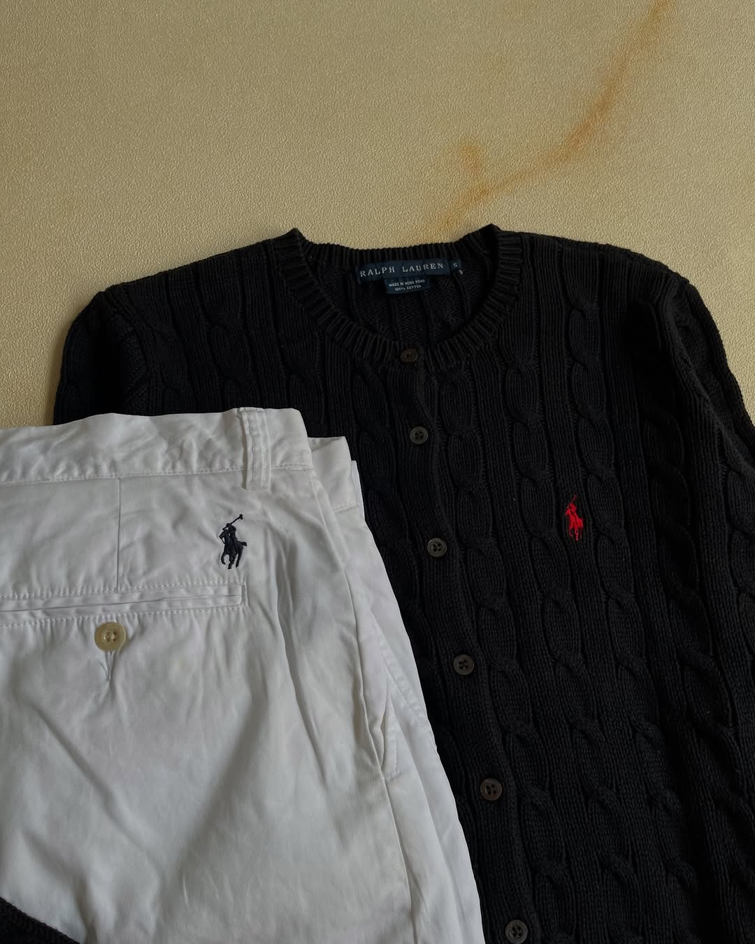 Cardigan cable knit Ralph lauren - Black&amp;Red