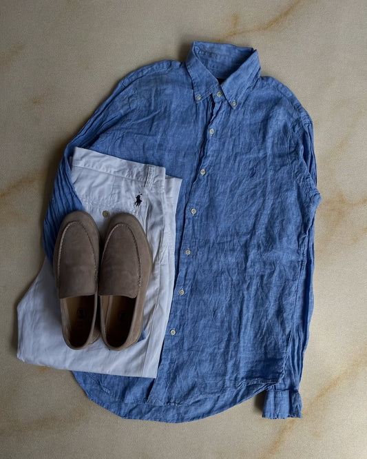 Kemeja Ralph Lauren - Light blue&amp;Light blue