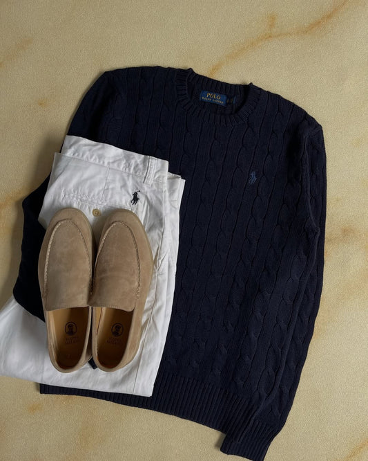 Cable knit Ralph lauren - Navy&amp;Light blue