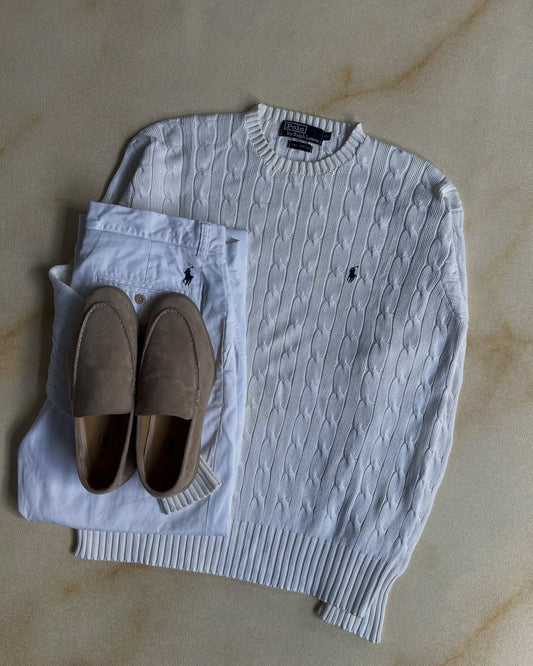 Cable knit Ralph lauren - Light white&amp;Black