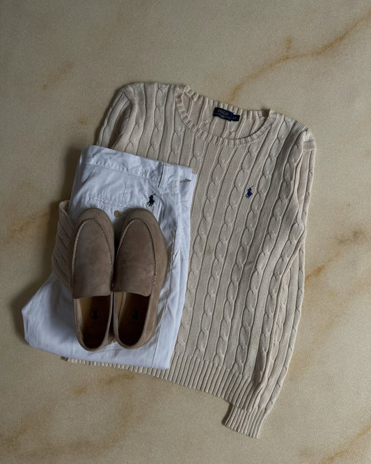 Cable knit Ralph Lauren - Cream&amp;Blue