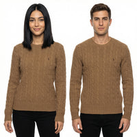 RL Brown Cable Knit Sweater & Dark Brown Logo (S)