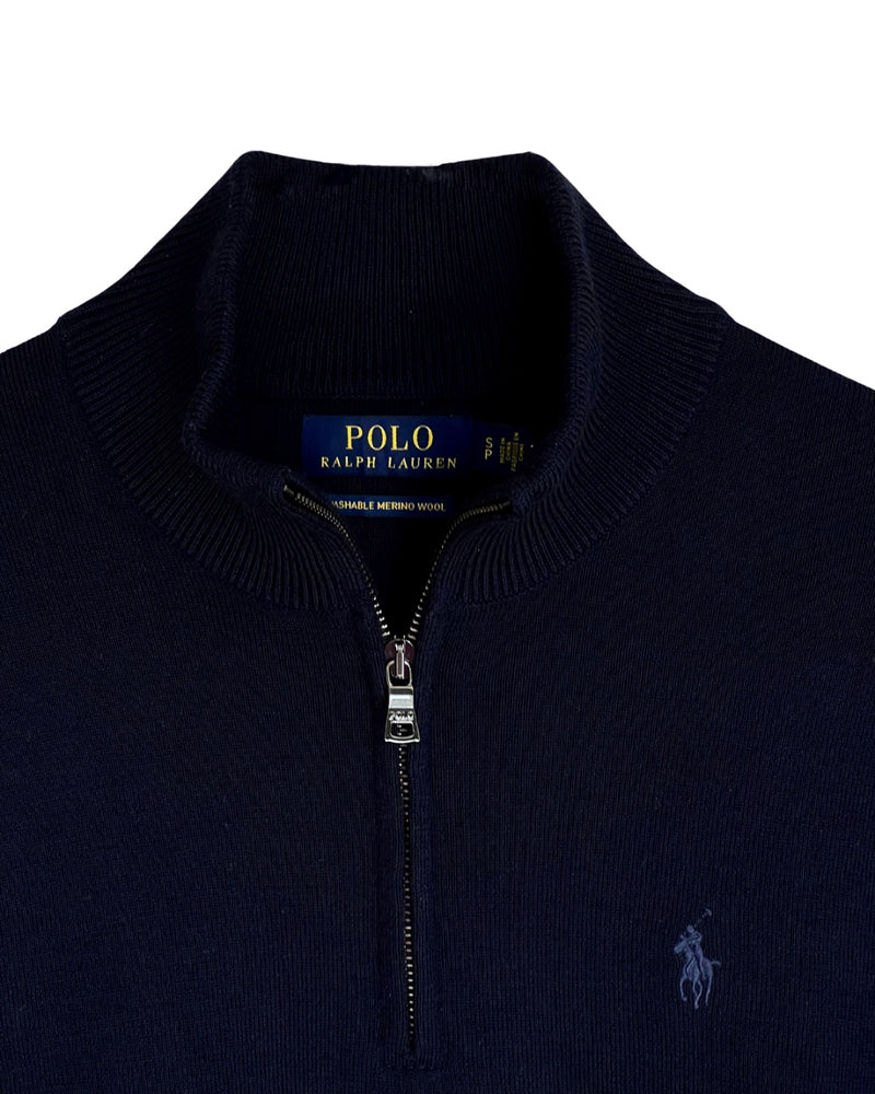 ‏RL Navy & Navy Logo Half-Zip