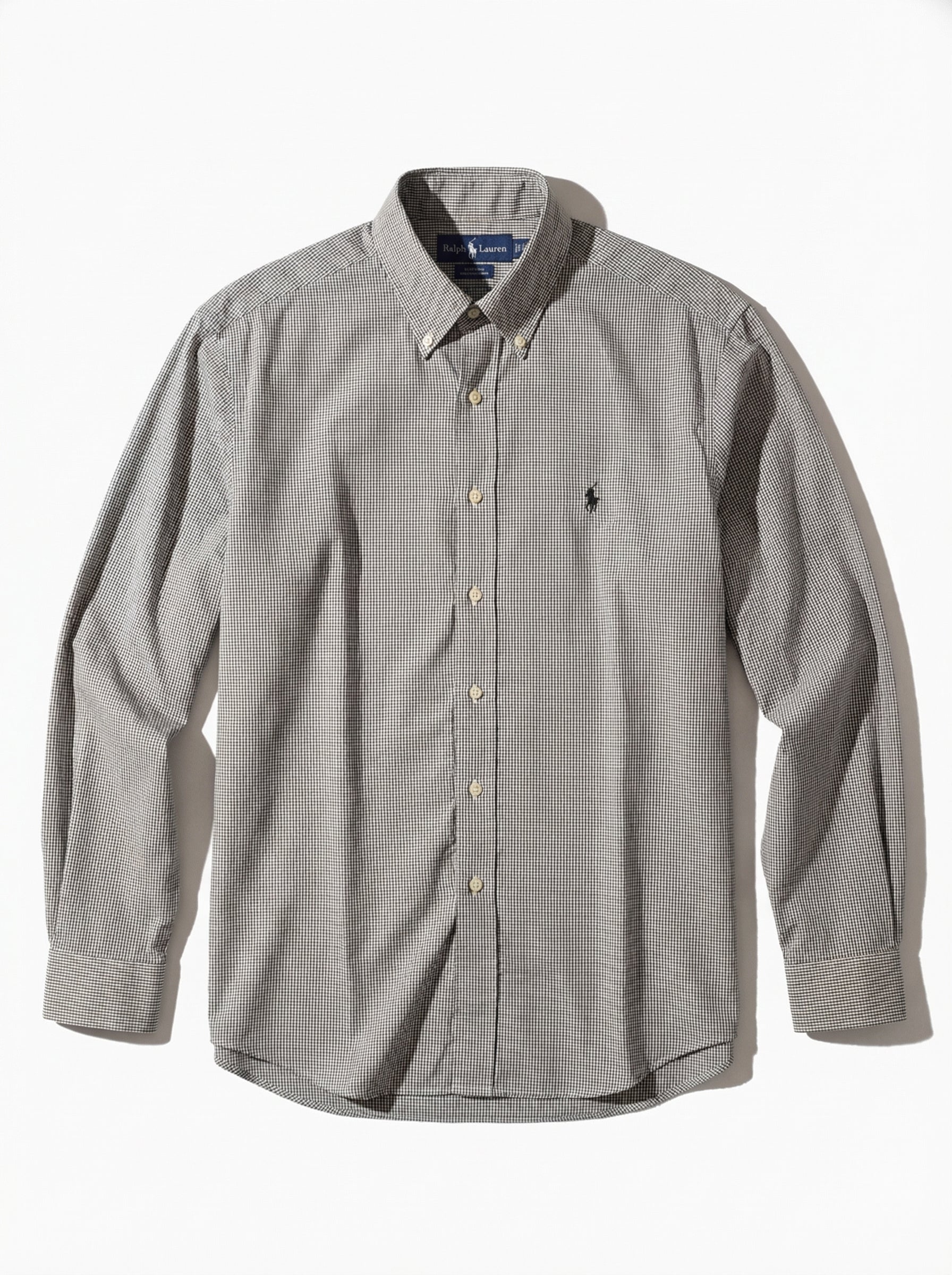 מכופתרת כותנה משבצות אפורה Polo Ralph Lauren