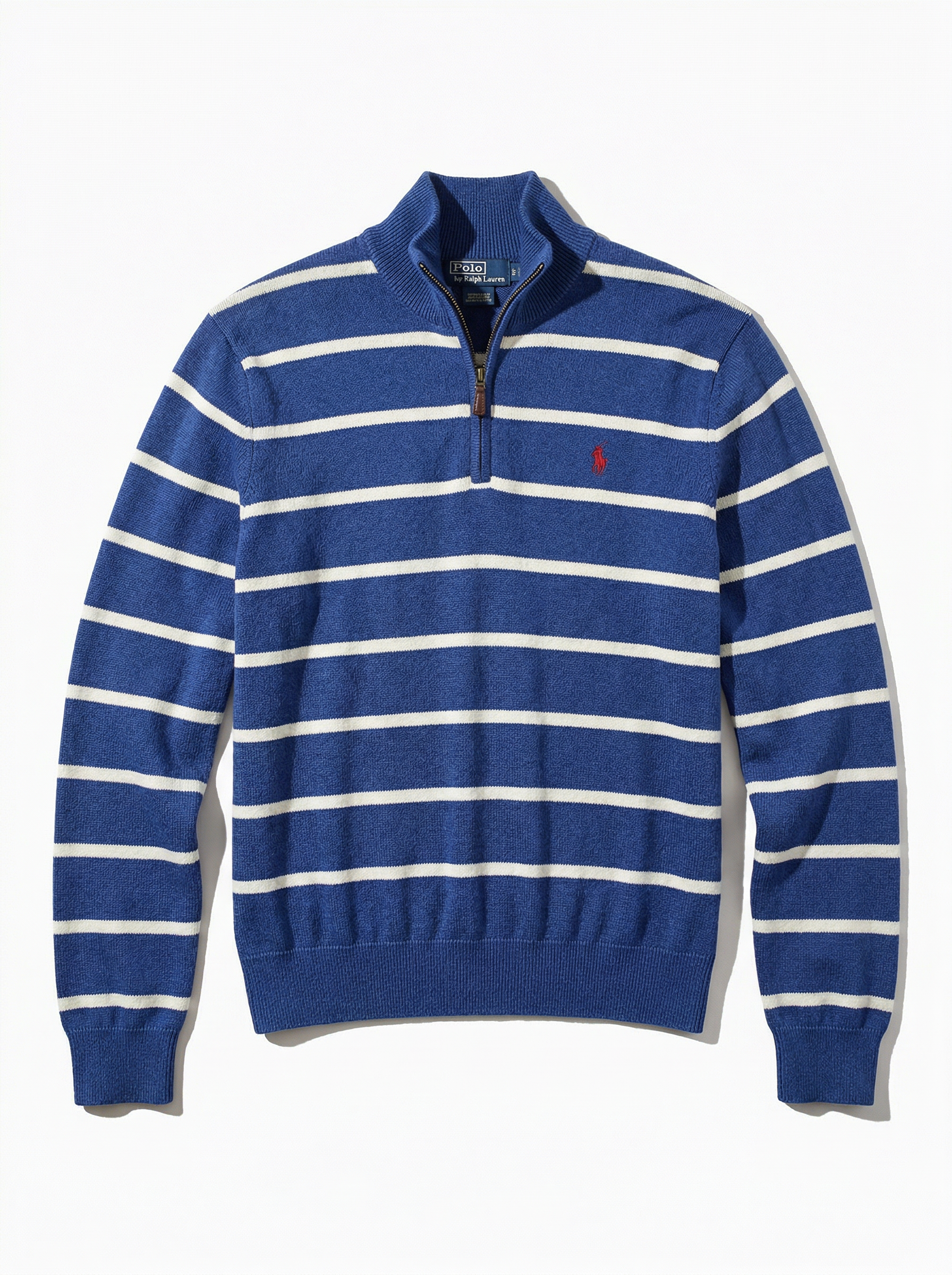 סריג חצי רוכסן כחול פסים Polo Ralph Lauren