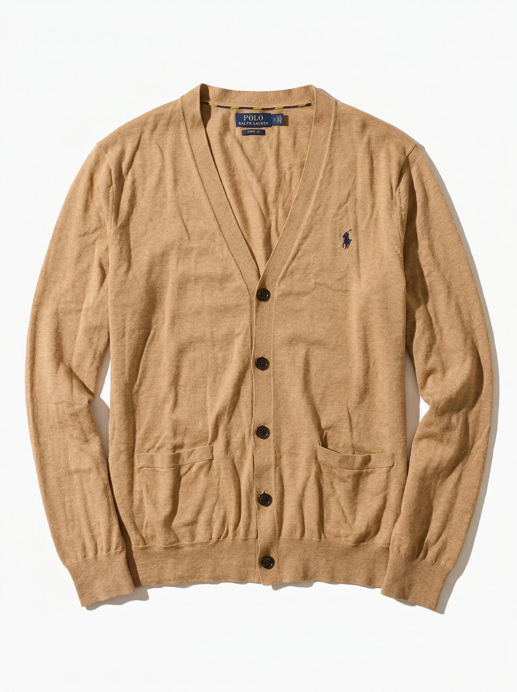 קרדיגן כפתורים לגבר בצבע בז׳ Polo Ralph Lauren