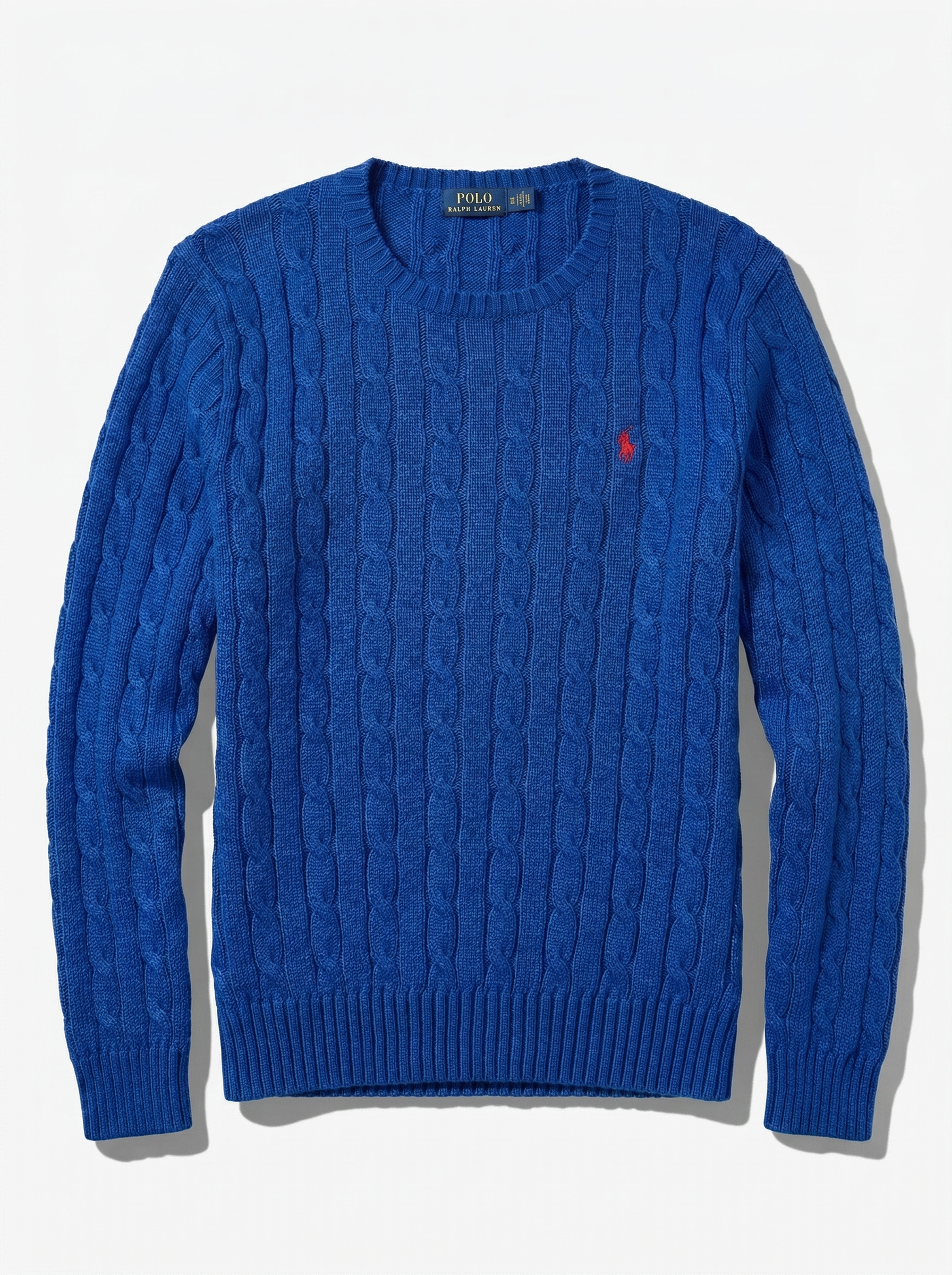 סריג צמות כחולֹ רויאל לנשים מכותנה Polo Ralph Lauren