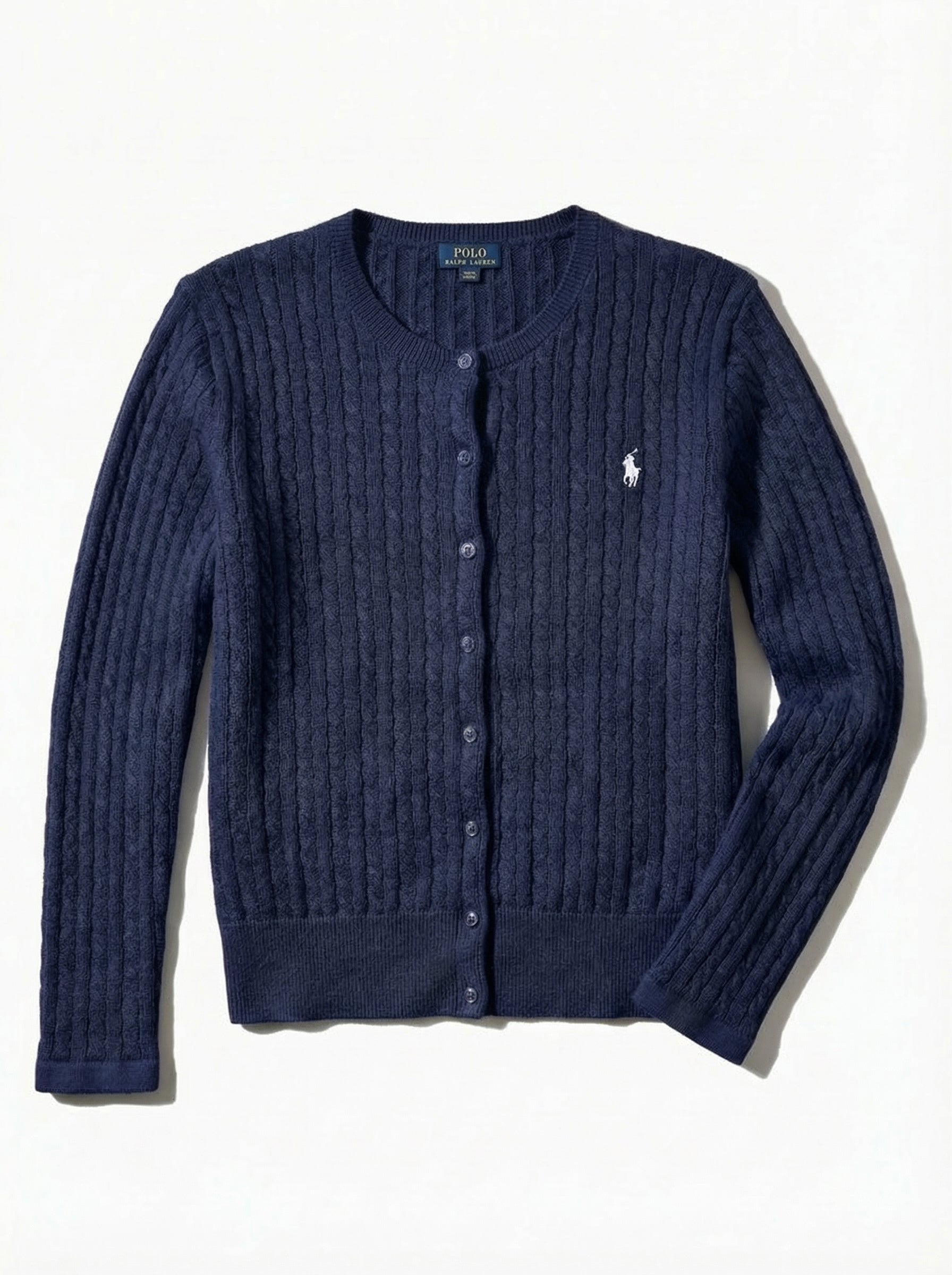 קרדיגן צמות נייבי לנשים מכותנה Polo Ralph Lauren