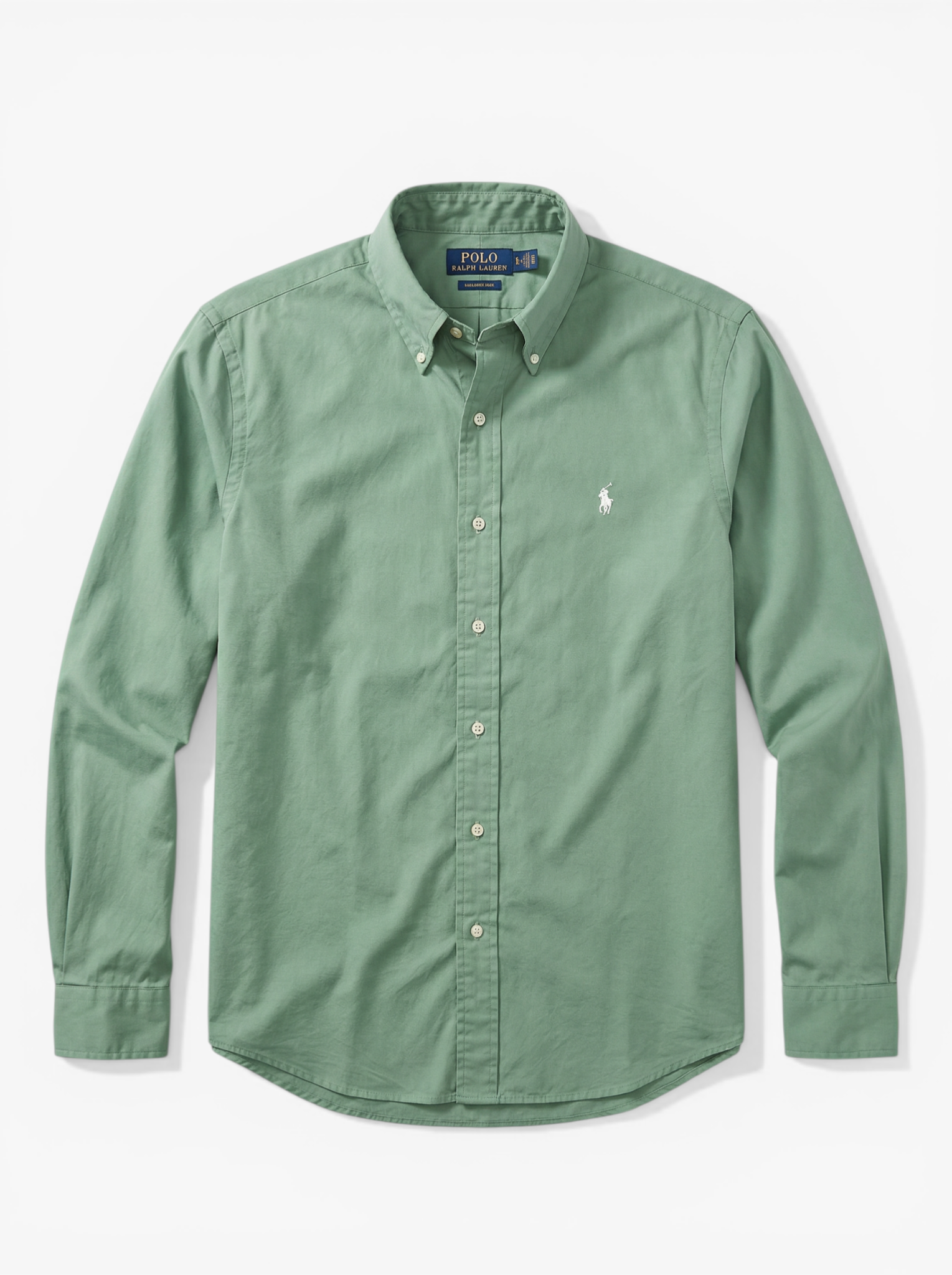 מכופתרת כותנה ירוקה לוגו לבן Polo Ralph Lauren