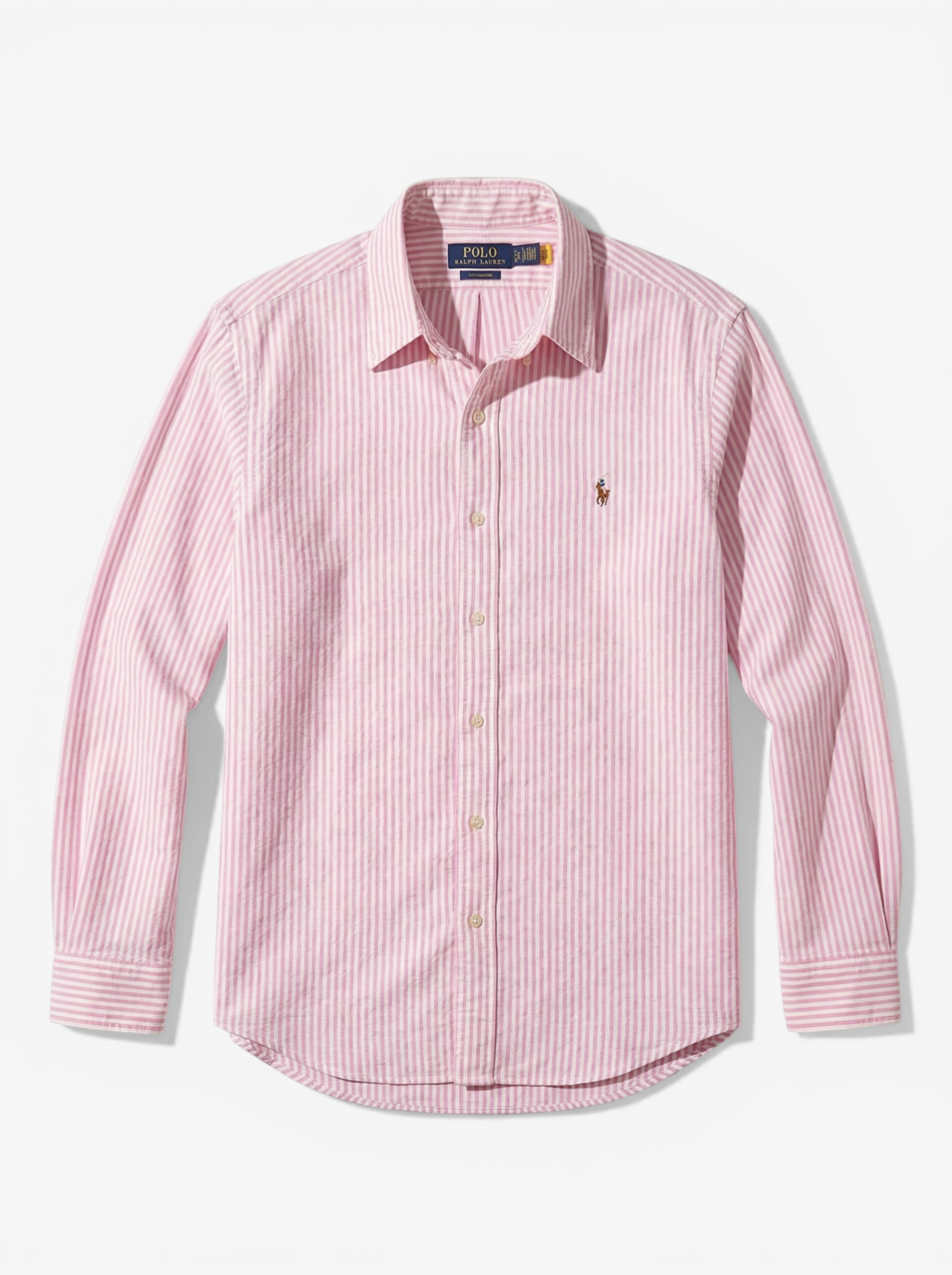 מכופתרת אוקספורד פסים ורוד-לבן לוגו צבעוני Polo Ralph Lauren