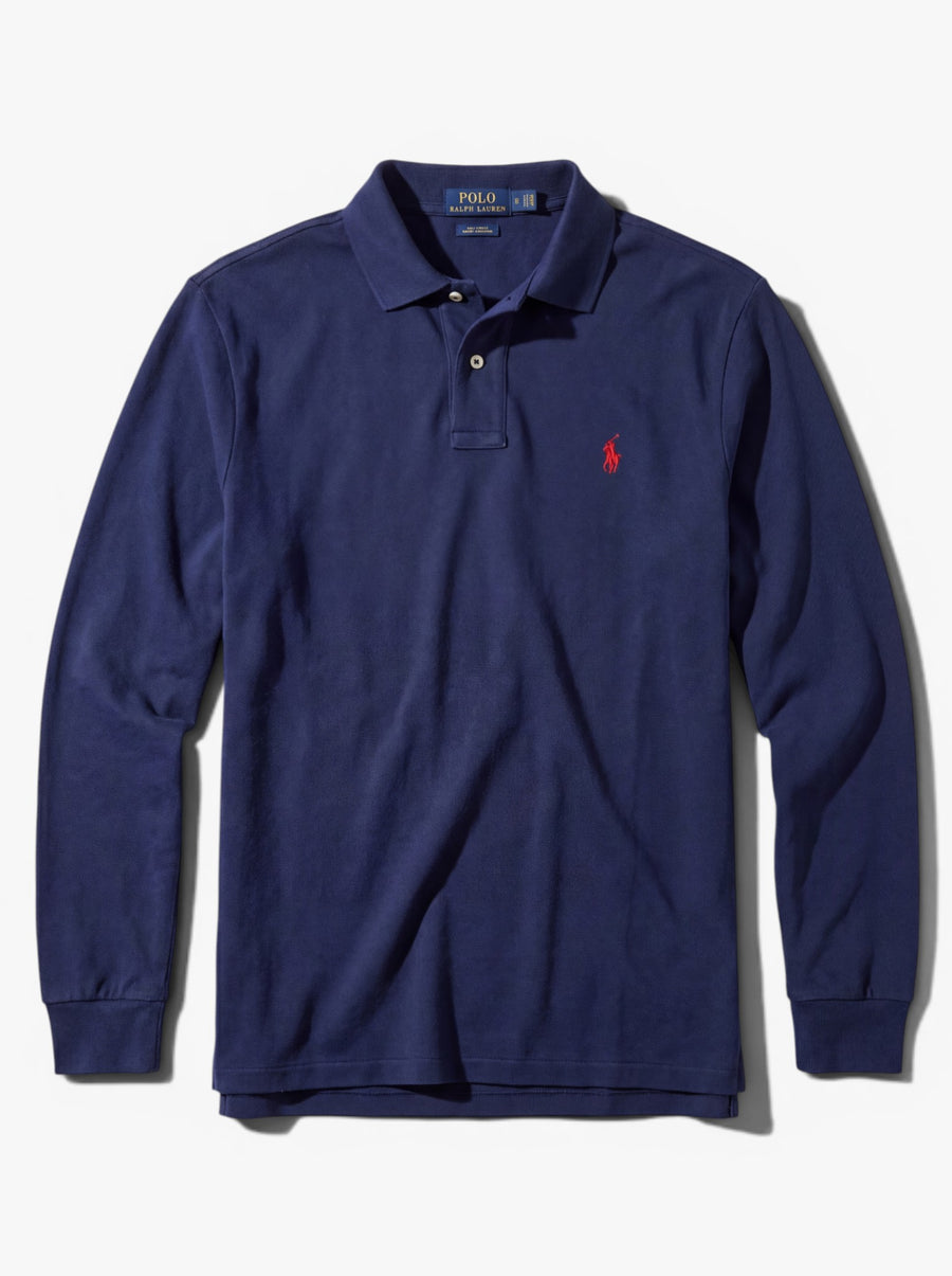חולצת פולו ארוכה נייבי לוגו אדום Polo Ralph Lauren