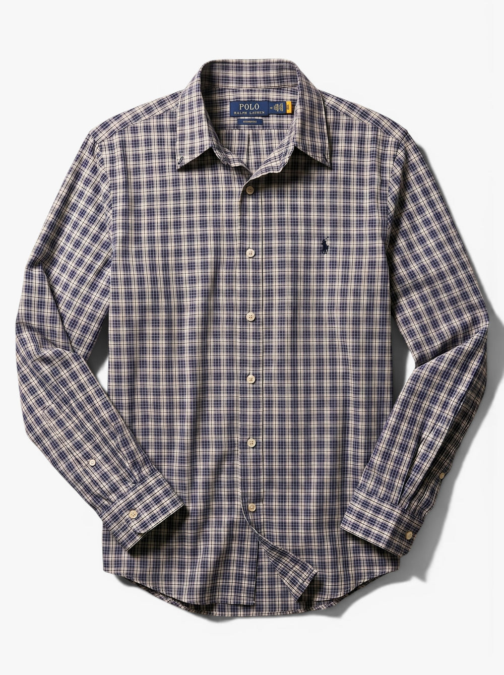 מכופתרת משבצות לוגו נייבי Polo Ralph Lauren