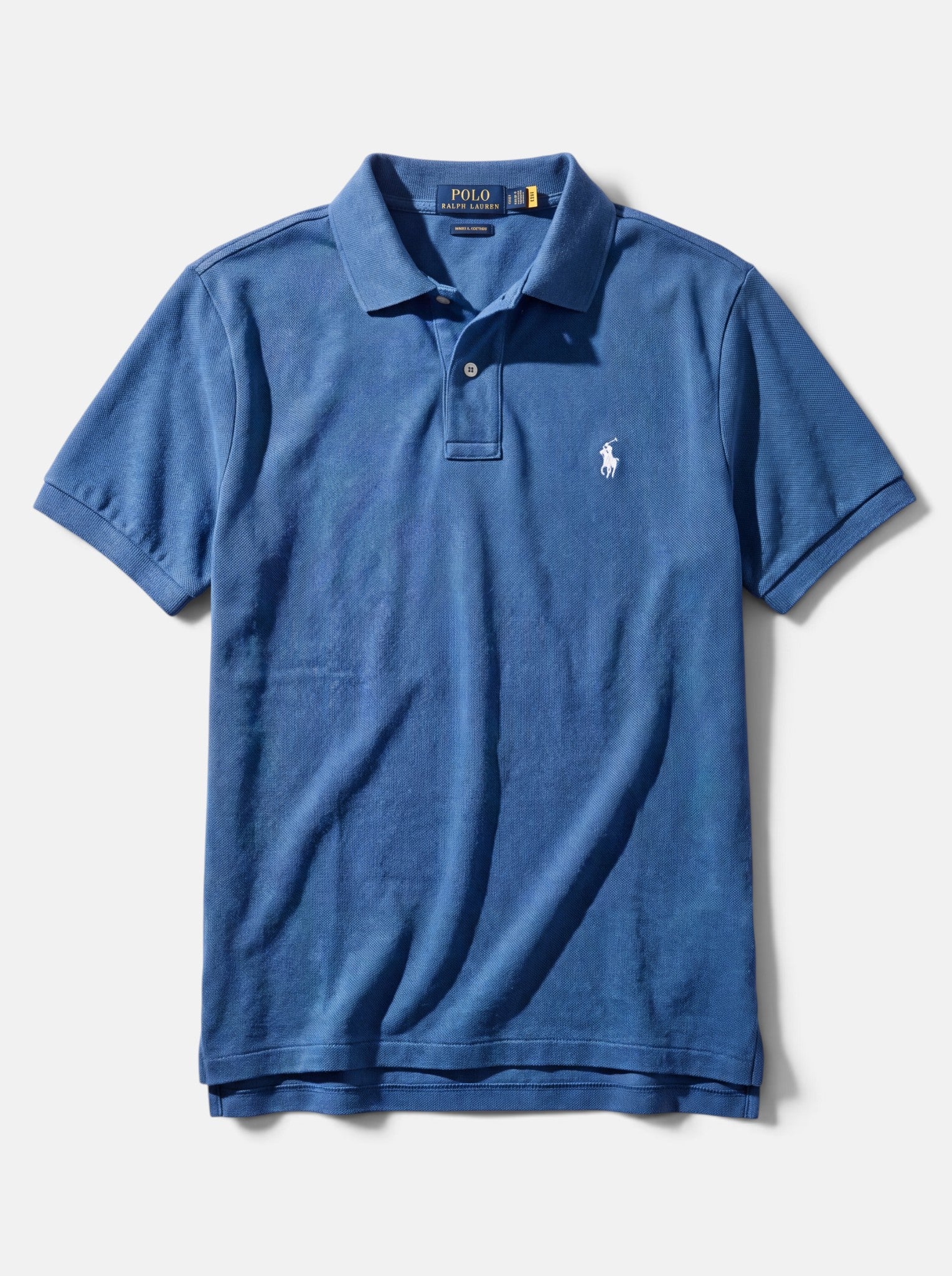 חולצת פולו בד פיקה כחול ים לוגו לבן Polo Ralph Lauren