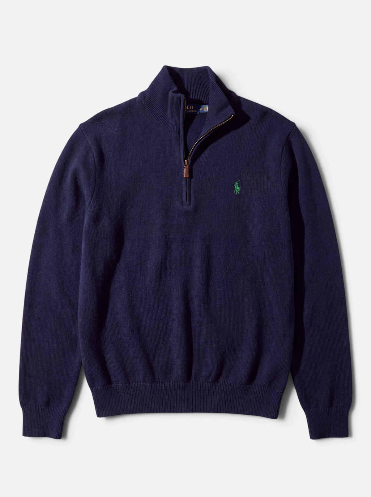 סריג חצי רוכסן נייבי לוגו ירוק Polo Ralph Lauren