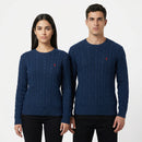 RL Navy Cable Knit Sweater & Red Logo (L)