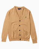 RL Tan Button-Up Cardigan & Navy Logo (L)