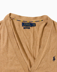 RL Tan Button-Up Cardigan & Navy Logo (L)