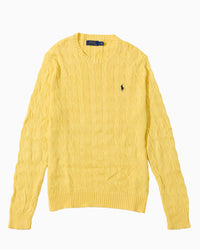 RL Yellow Cable Knit Sweater & Navy Logo (M)