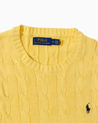 RL Yellow Cable Knit Sweater & Navy Logo (M)