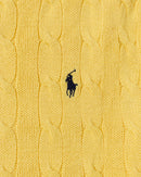 RL Yellow Cable Knit Sweater & Navy Logo (M)