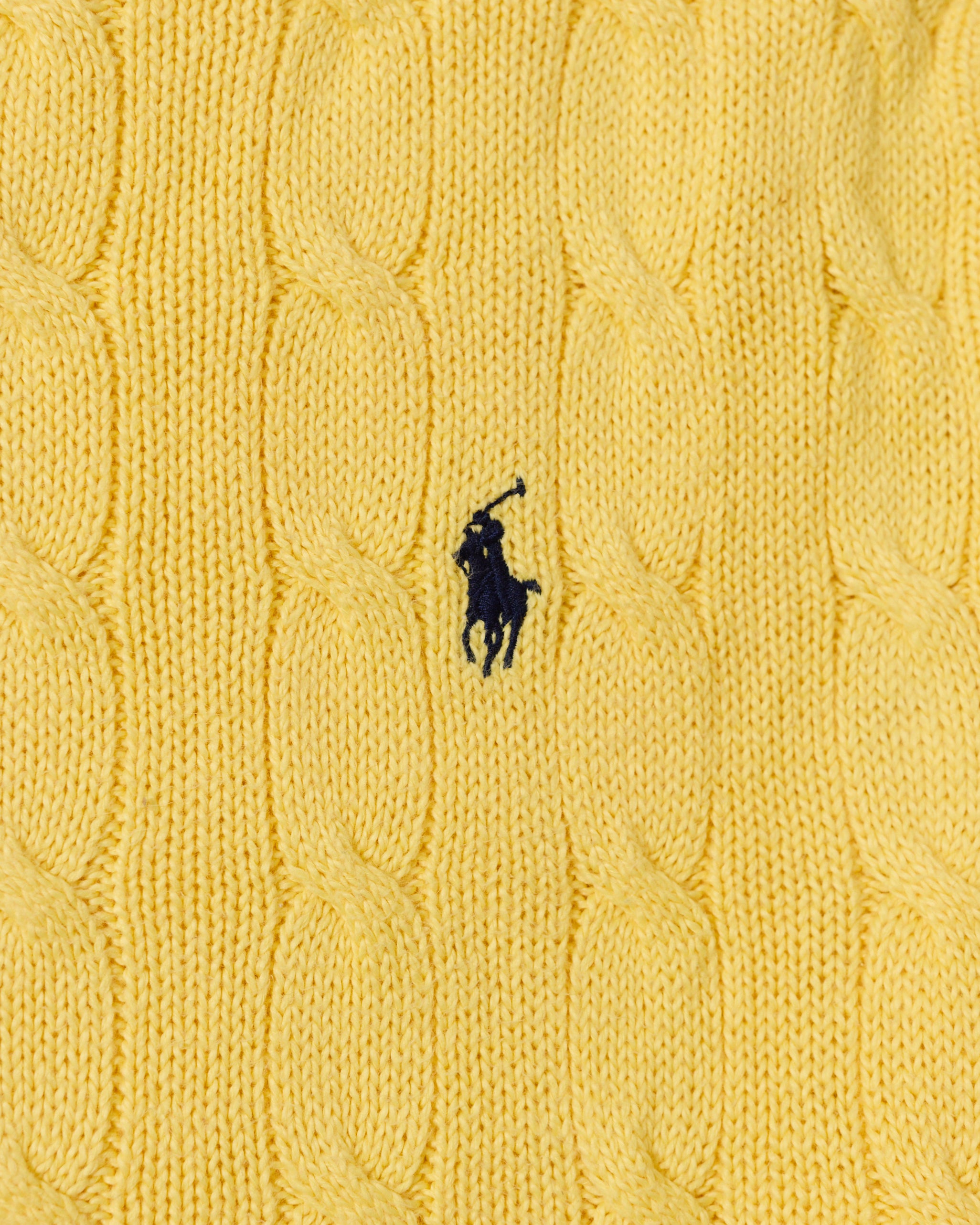 RL Yellow Cable Knit Sweater & Navy Logo (M)