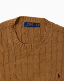 RL Brown Cable Knit Sweater & Dark Brown Logo (XL)