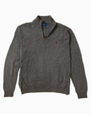 RL Grey Half-Zip Knit Sweater & Red Logo (L)