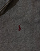 RL Grey Half-Zip Knit Sweater & Red Logo (L)