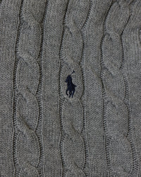 RL Grey Cable Knit Sweater & Navy Logo (XL)