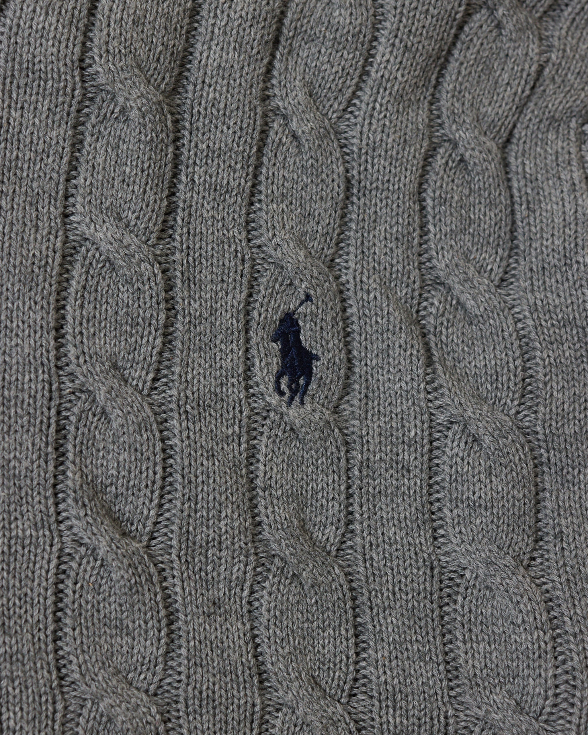 RL Grey Cable Knit Sweater & Navy Logo (XL)