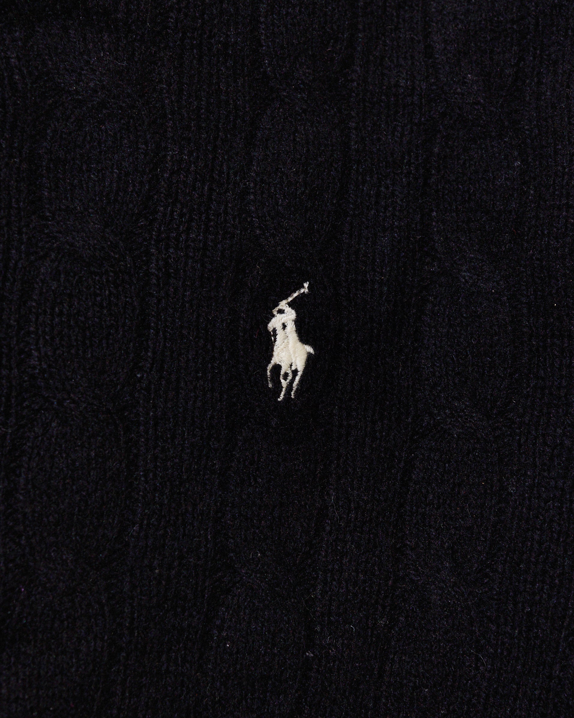 RL Black Cable Knit Sweater & White Logo (M)