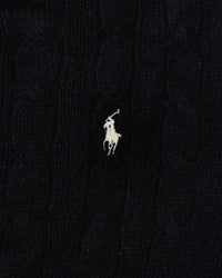 RL Black Cable Knit Sweater & White Logo (M)